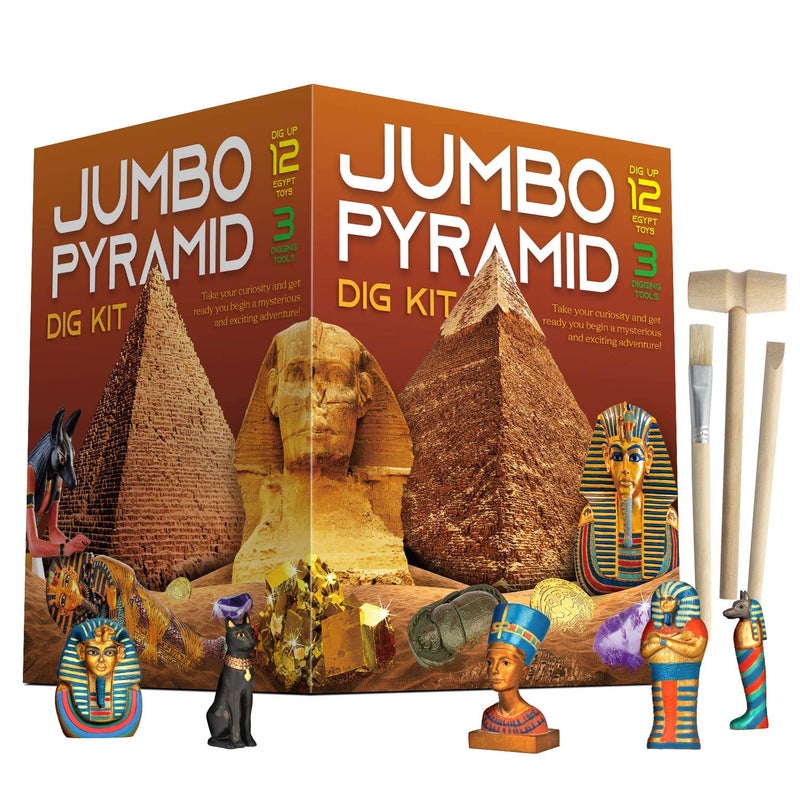 XX Pyramids Dig Kit, Ancient Egyptian Civilization Civilization Excavation Set Including Mummy Case Sun God Great Sphinx and More, STEM Science Educational Toys Archaeology Gifts for Boys & Girls - Image 1